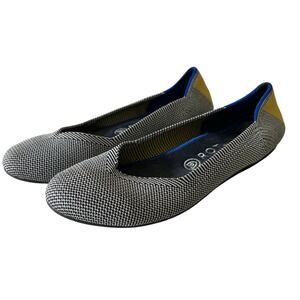 Rothy’s Retired Shale Ribbion stripe round toe ballet flats stretch washable  8
